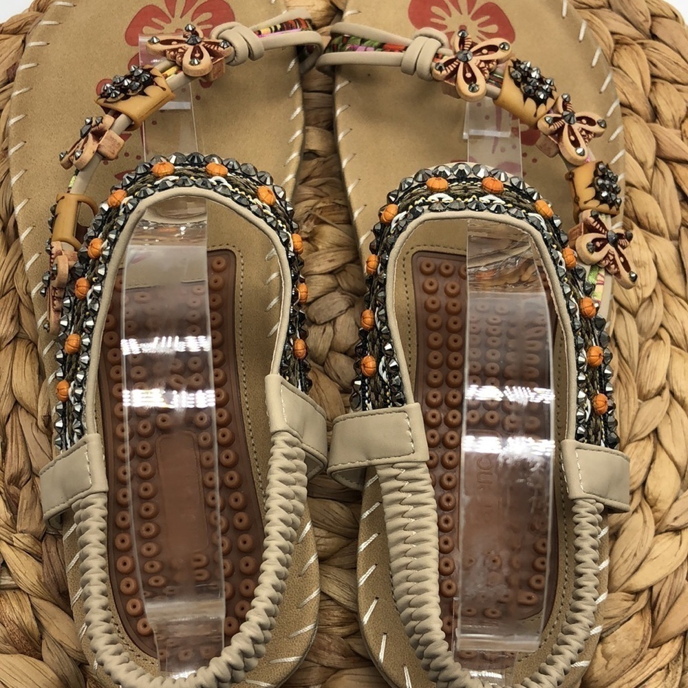 Harence Embellished Comfort Sling Back Sandals Size Euro 41 USA 9.5 - Picture 8 of 10